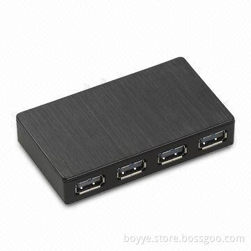 4-port USB 2.0 Hub with Metal Cover, Elegant and Simple Design